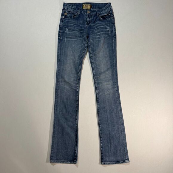 Dear John Bootcut Distressed Women's Medium Wash Jeans Size 25 Tailor Made Chic - Picture 2 of 14